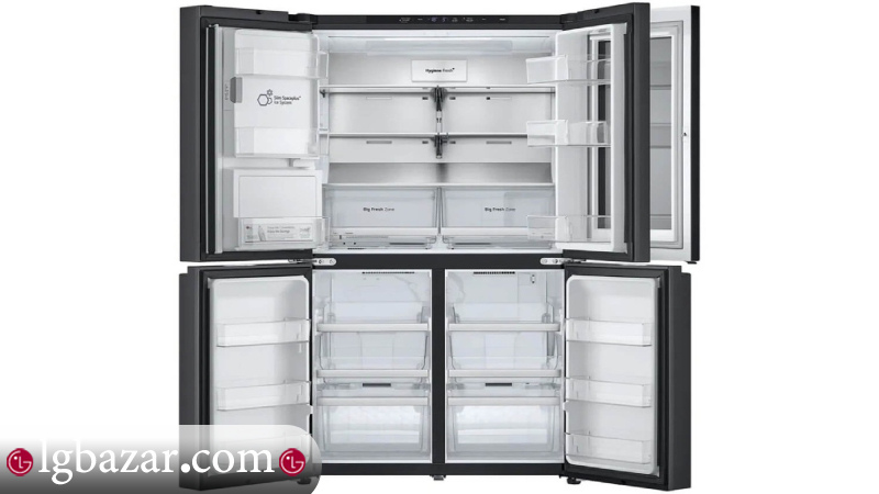 ابعاد و اندازه های یخچال ساید بای ساید LG مدل GC_X24FFCBB